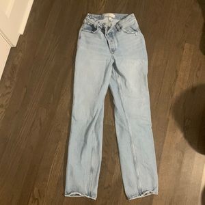 Abercrombie The Dad High Rise Jeans, Curve Love, Long, Light Wash